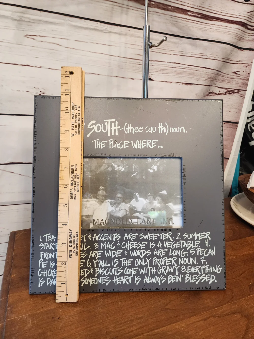 'The South' Gray Decorative Photo Frame Quote Sweet Tea
